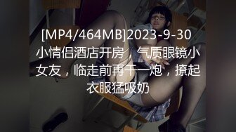 [MP4/464MB]2023-9-30 小情侣酒店开房，气质眼镜小女友，临走前再干一炮，撩起衣服猛吸奶