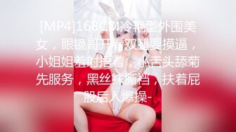 [MP4]168CM冷艳型外围美女，眼镜哥开看双腿要摸逼，小姐姐羞射捂着，小舌头舔菊先服务，黑丝袜撕裆，扶着屁股后入爆操-